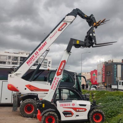 İzmir Kuzey 55 İnşaat kiralık iş makinesi filosunda bulunan farklı boyutlardaki Bobcat ve telehandler araçları.